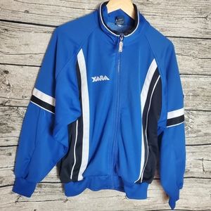 Xara Portsmouth Soccer Jacket Size Medium has a pulled thread.